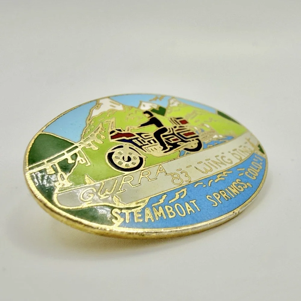 Vintage‎ GWRRA Wing Ding 1983 Steamboat Springs CO Motorcycle Lapel Pin Enamel